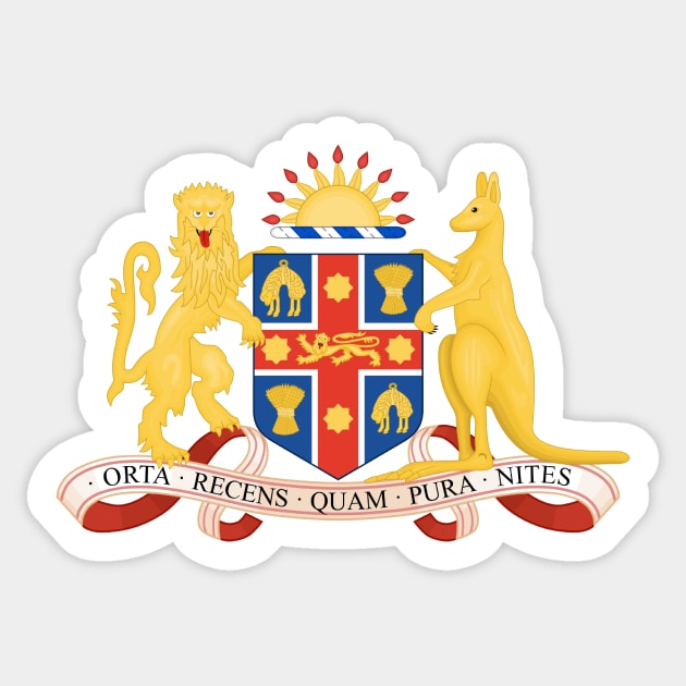 Coat of arms of New South Wales Sticker by Wickedcartoons